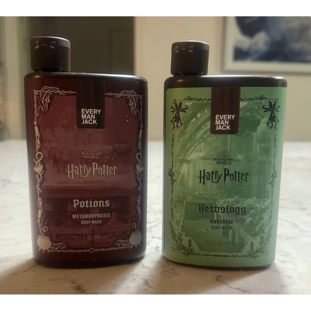 Every Man Jack Harry Potter Body Wash Lot of 2 Potions Herbology Rare Limited